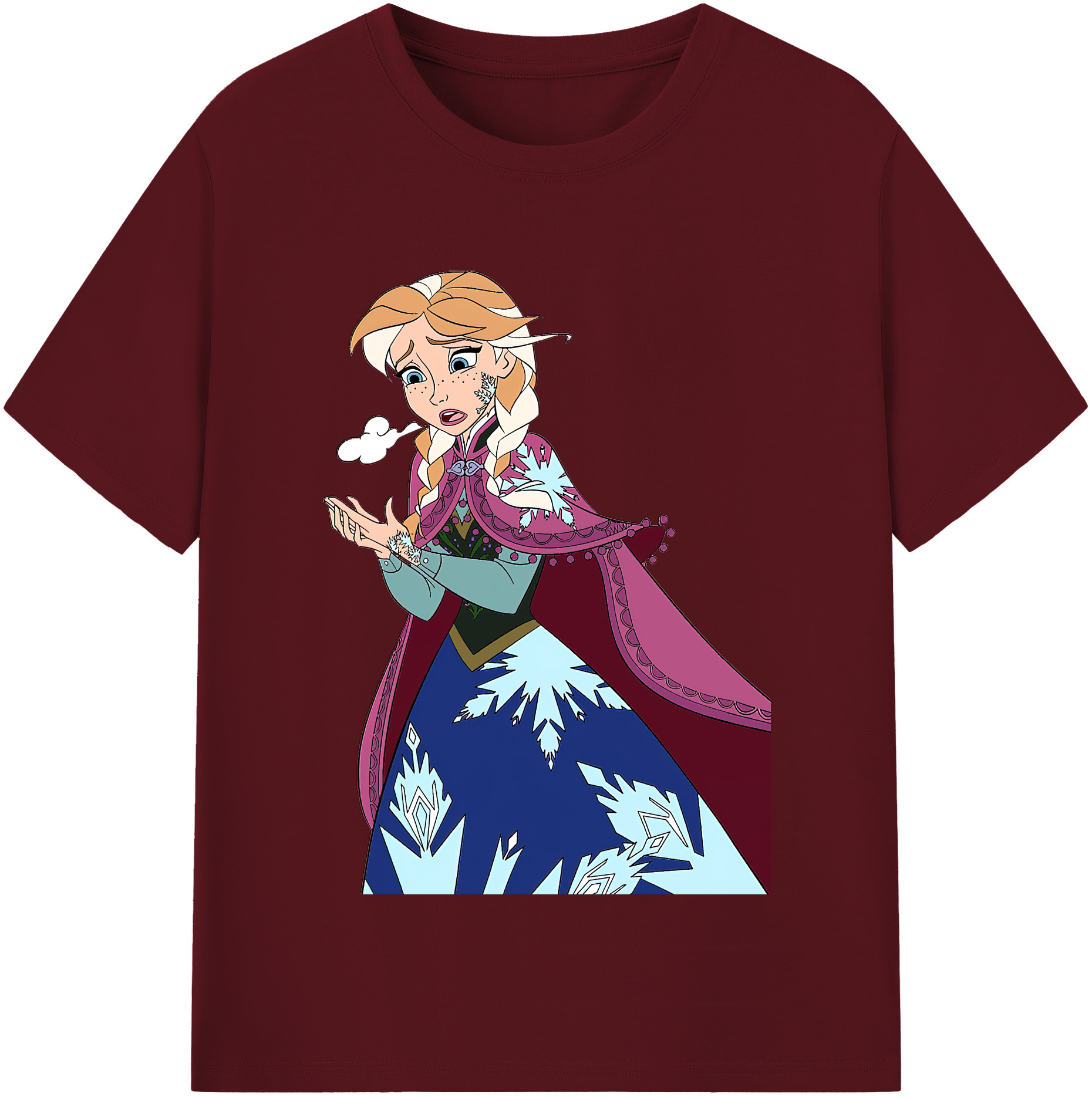 （画像用） アナと雪の女王 アンナ エルサ Frozen Anna Elsa 綿100％半袖Tシャツ（フロントプリント）